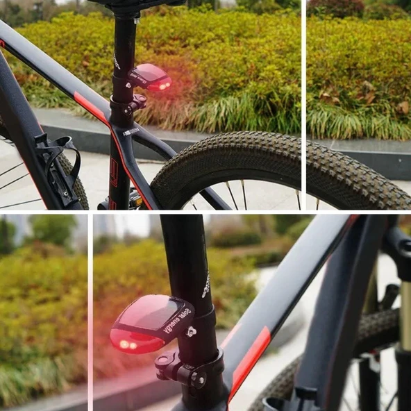 LED Güneş Enerjisi ile Şarj Edilebilir Bisiklet Kuyruk Lambası Solar Bisiklet Lambası-Findit - Resim 3