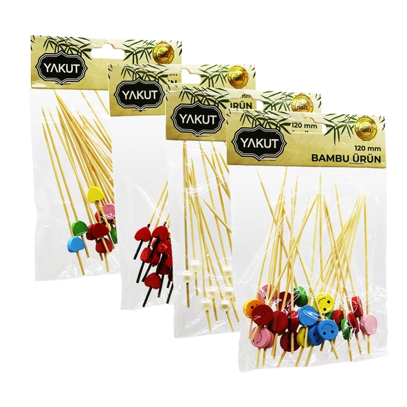 20 PARÇA BAMBU KOKTEYL KÜRDAN 120MM-Findit - Resim 2