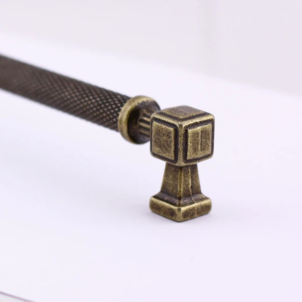 Talas Antik Sarı Tırtıklı Metal Kulp 288 mm Kapak Kulpu Dayanıklı Kulpları Mobilya Çekmece Dolap - Resim 5