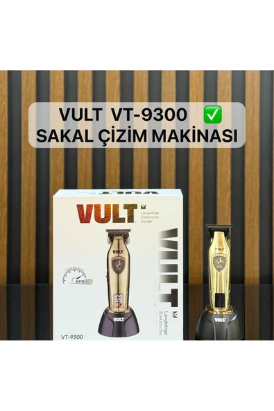VULT vt-9300 profesyonel sakal traş makinesi çizim ve ense makinesi diğital göstergeli ve kademeli ürün görseli 1