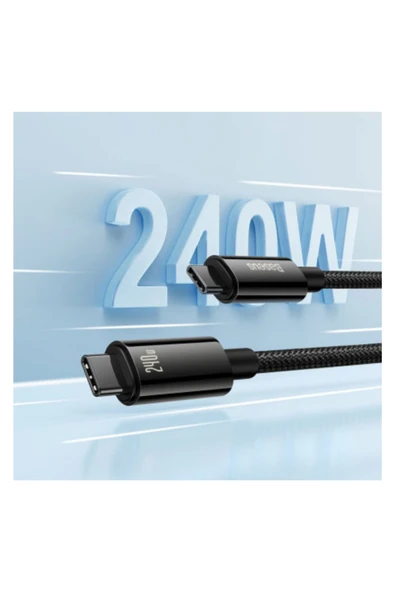 Baseus Tungsten Gold 240W Type-C toType-C 3m Hızlı Şarj & Veri Kablosu - Resim 2