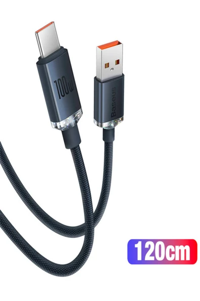 Baseus Baseus Crystal Shine 100w Usb To Type-c Hızlı Şarj Kablo 1.2 Mt - Resim 6