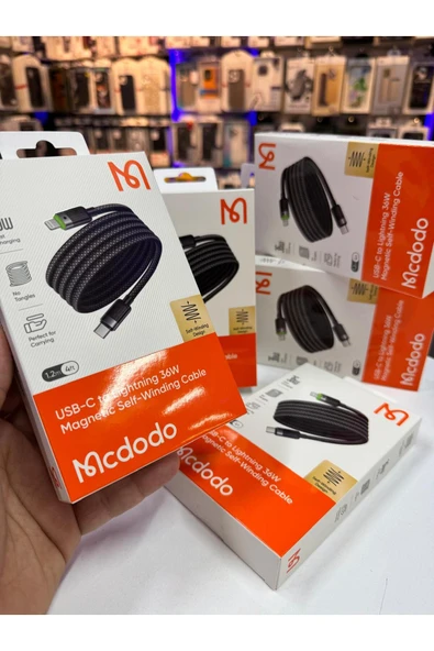 Mcdodo CA-2000 60W USB-C TO USB-C MANYETİK SARILABİLİR KABLO - 1.2 M SİYAH - Resim 3