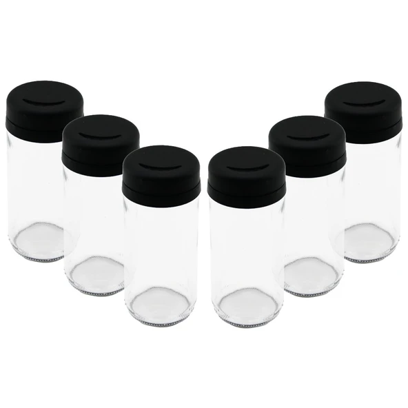 6 PCS CAM - 225ML BAHARATLIK - TUZLUK PLASTİK KAPAK (5224) AZ-5224Gok222931 ürün görseli 1