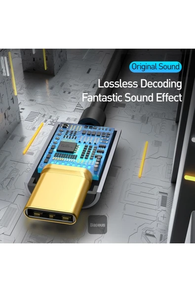 Baseus İphone 15 Ve 16 Tüm Serilere Uyumlu Type-c To 3.5mm Kulaklık Dönüştürücü Ses Adaptörü - Resim 4