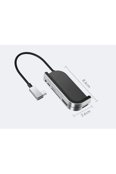 Baseus Cahub-wj0g Bend Angle No.7 Hdmı Usb 3.0 Usb 6in1 Usb Type C Adaptör - Resim 3