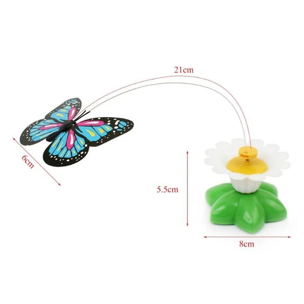 Hareketli Dönen Kelebek - Kedi Oyuncağı ( Pille Çalışır)-Findit - Resim 4