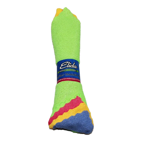 4 PARÇA  DÜRÜM YUVARLAK SARIM MİKROFİBER TEMİZLİK BEZİ-Findit ürün görseli 1