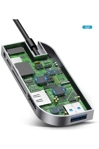 Baseus Cahub-wj0g Bend Angle No.7 Hdmı Usb 3.0 Usb 6in1 Usb Type C Adaptör - Resim 7