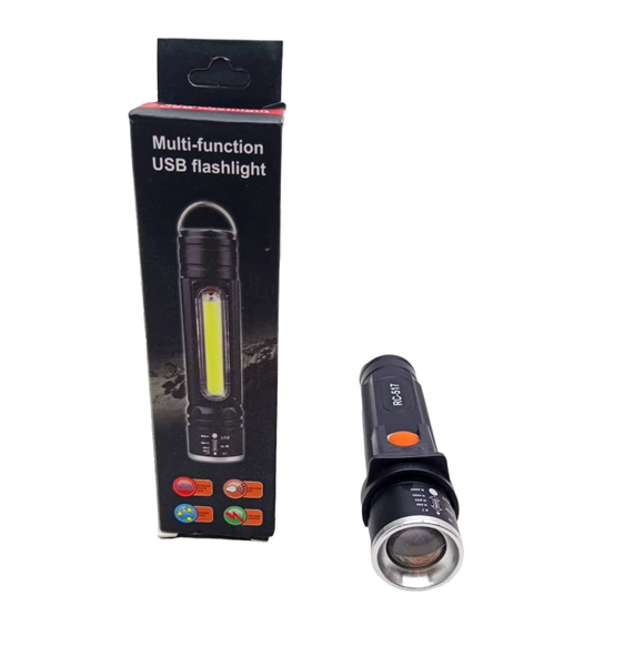 ZOMLU USB ŞARJLI EL FENERİ METAL KASA-Findit ürün görseli 1