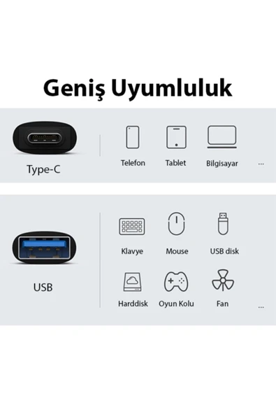 Baseus Type-c To Usb 3.1 Dönüştürücü Adaptör Mini Otg Ingenuity Series Siyah - Resim 3