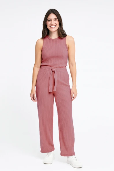 BAYAN PİJAMA ALTI BELİ LASTİKLİ RAHAT KALIP - 5