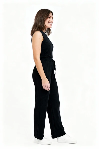 BAYAN PİJAMA ALTI BELİ LASTİKLİ RAHAT KALIP - 11