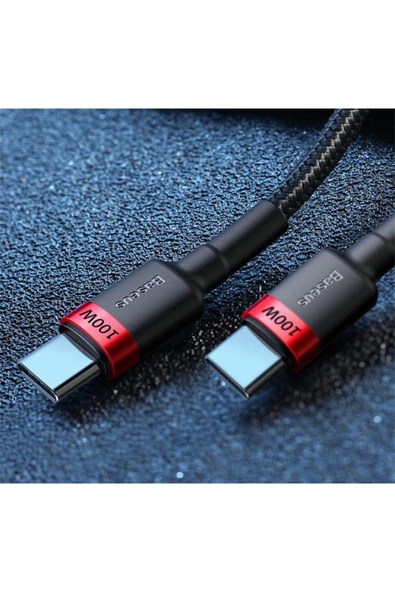 Baseus Type C To Type C 100 Watt Süper Hızlı Şarj Data Kablosu 2 Metre Pd ürün görseli 1