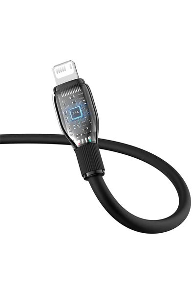 Baseus Pudding Hızlı Şarj Özellikli USB to Lightning 2.4 A. Kablo 1.2m Siyah - Resim 4