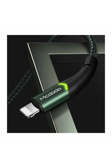 Mcdodo CA-7841 Çift Işıklı Led Switch 2A Iphone Lightning Şarj Kablosu Yeşil 1.2 M - Resim 4