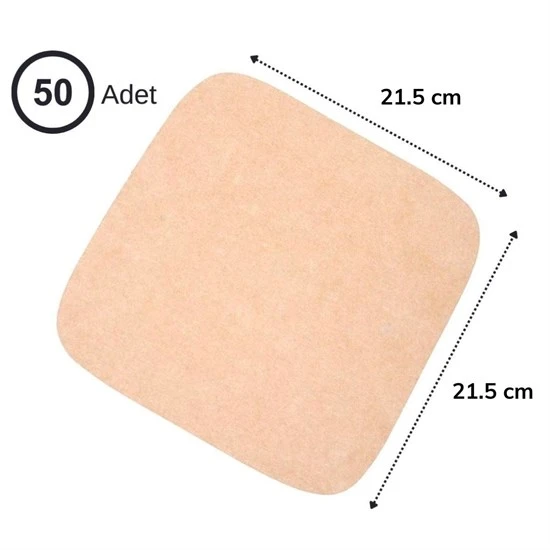 50 Adet Air Fryer Pişirme Kağıdı Tek Kullanımlık Yağ Su Geçirmez Yapışmaz Deliksiz Düz Kare Model-Findit - Resim 3