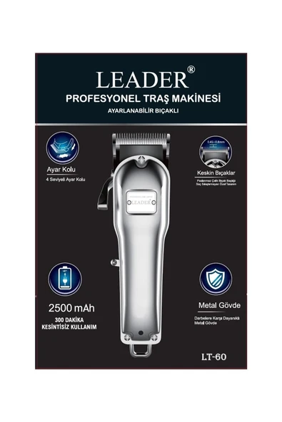 Leader LT-60 Profesyonel Saç Sakal Tıraş Makinesi,Sakal Tıraş Makinesi,Ucuz Tıraş Makinesi - Resim 3