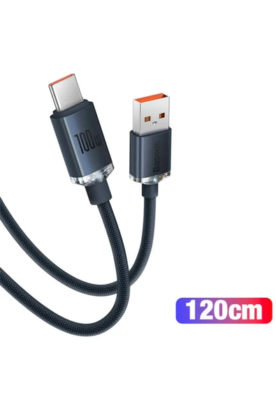 Baseus Crystal Shine 100w Usb To Type-c Hızlı Şarj Kablo 1.2 Mt - Resim 2