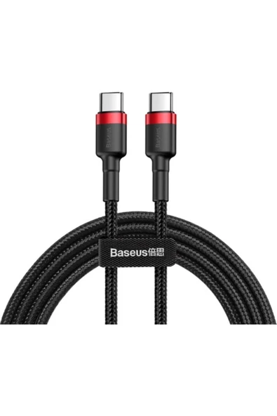 Baseus Cafule Hızlı Şarj Kablosu Type-c To Type-c 3a 2 Metre Siyah Kırmızı 60w Hızlı Şarj - Resim 5