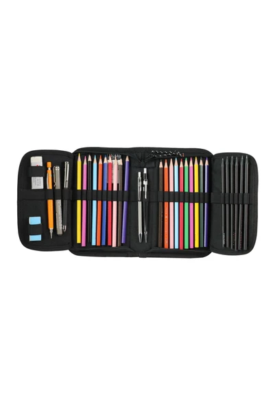 cover Soft-Sert Kapaklı Ayraçlı kapitone Kalem Kutusu - Resim 3