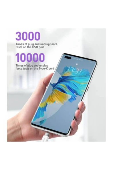 Baseus Usb To Type-c Pd 66w 1m Ultra Hızlı Type-c Şarj Kablosu Huawei Samsung Xiaomi Şarj Kablosu - Resim 2