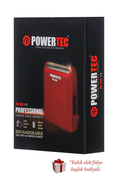 POWERTEC TR-330 Profesyonel Şarjlı Günlük Sakal Tıraş Makinesi Sinekkaydı Tıraş ve Erkek Bakım ürün görseli 1