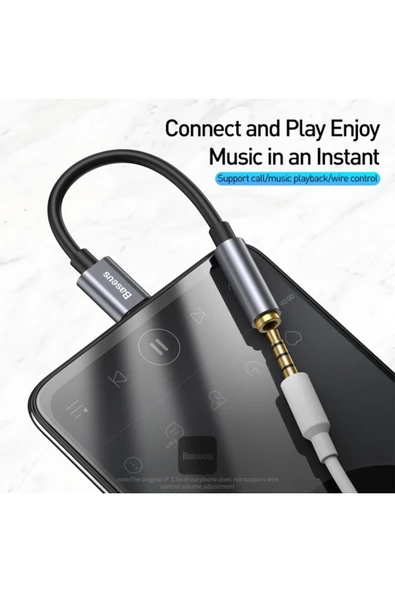 Baseus İphone 15 Ve 16 Tüm Serilere Uyumlu Type-c To 3.5mm Kulaklık Dönüştürücü Ses Adaptörü - Resim 2