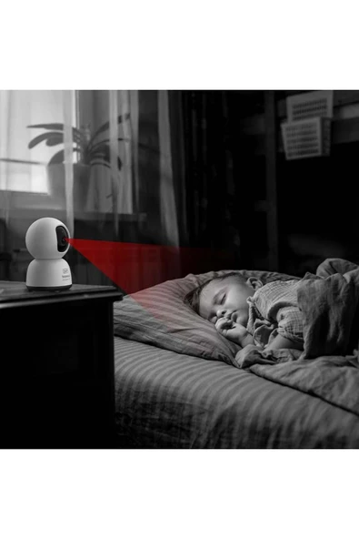 Baseus Security P1 Lite Indoor 2K 3MP Wi-Fi Güvenlik Kamerası AI Algılama, 8x Zoom, Alexa ve Google uyumlu - Resim 6