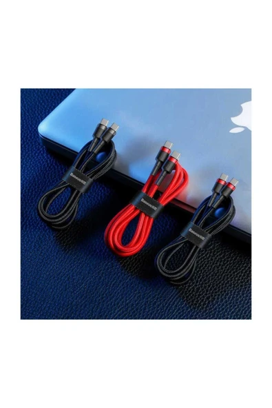 Baseus Cafule Type-C PD2.0 60W Flash Şarj Kablo 20V 3A 2M-Siyah - Resim 4