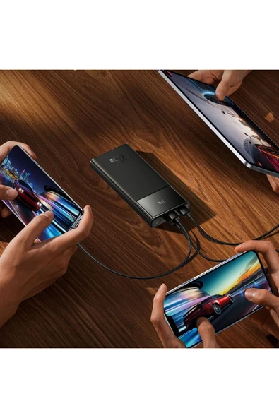 Baseus Star-lord Overseas Edition 22.5w 10.000 Mah Dijital Ekranlı Powerbank Siyah - Resim 4