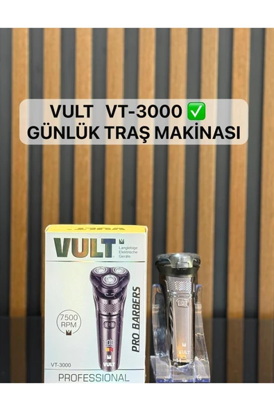 VULT VT-3000 Profesyonel Şarjlı Günlük Sakal Sinekkaydı Tıraş Makinesi Tıraş ürün görseli 1
