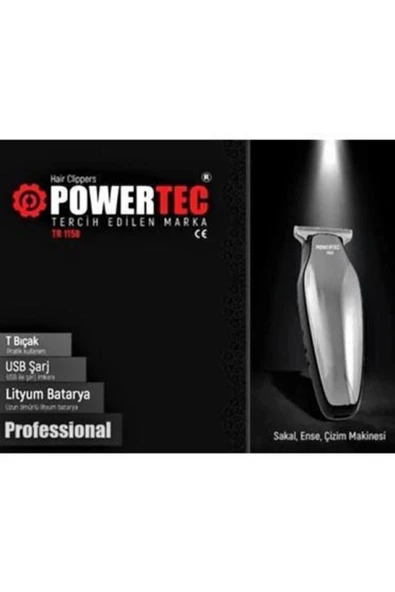 POWERTEC J-105 Powerec Tr-1158 Saç Sakal Ense Tıraş Makinesi - Resim 3