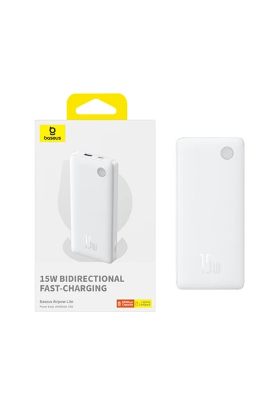 Baseus Airpow Lite Power 10.000mAh 15W Powerbank - Beyaz ürün görseli 1