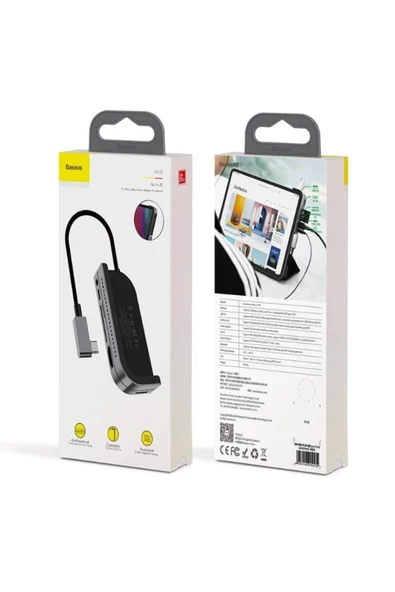 Baseus Cahub-wj0g Bend Angle No.7 Hdmı Usb 3.0 Usb 6in1 Usb Type C Adaptör - Resim 2
