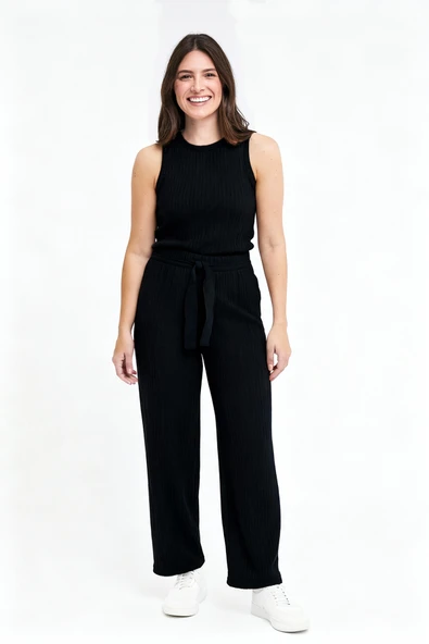 BAYAN PİJAMA ALTI BELİ LASTİKLİ RAHAT KALIP - 9