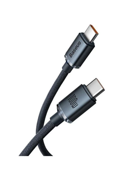 Baseus Crystal Shine 100w Type C To Type C 2m Siyah Kablo ürün görseli 1