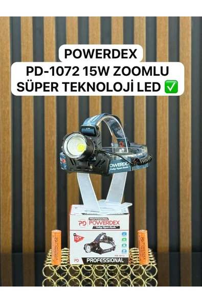 powerdex Pd-1072 15w Profesyonel Şarjlı 1000 Lümen Kafa Lambası Pd-1072 ürün görseli 1