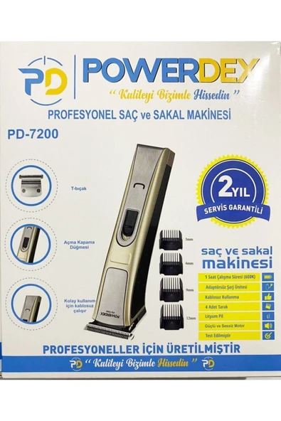 powerdex Profesyonel Saç Ve Sakal Tıraş Makinesi Pd-7200 - Resim 2