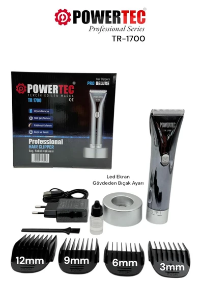 POWERTEC TR-1700 Pro Deluxe Saç Sakal Kesim Makinesi ürün görseli 1