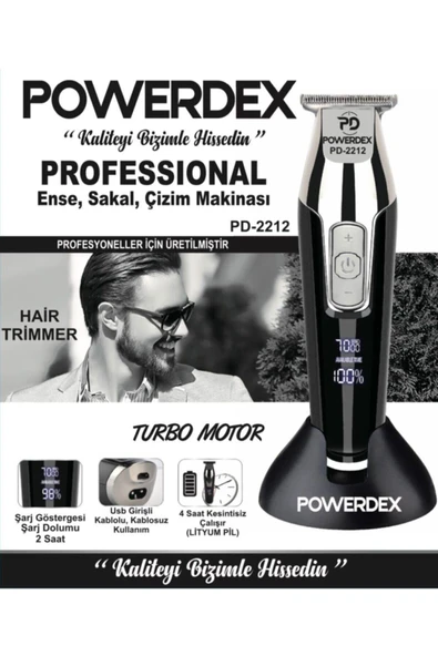 powerdex Pd-2212 Profesyonel Ense Sakal Çizim Traş Makinası - Resim 3