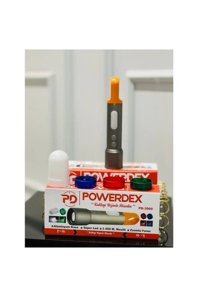 powerdex PD-3900 Ultra Parlak COB Led 9 Modlu Askılı Şarjlı El Feneri - Resim 3