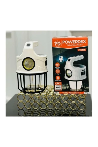 MEDITERIAN Solar Çift Işıklı Güneş Enerjili Kamp Feneri Beyaz ürün görseli