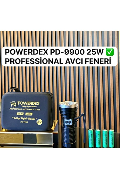 powerdex Avcı Feneri Pd-9900 Su Geçirmez Şarjlı Profesyonel Avcı El Feneri ürün görseli 1