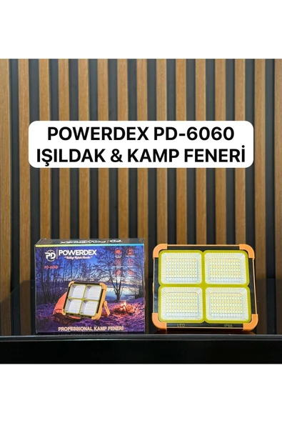 powerdex Taşınabilir Çalışma Ve Kamp Işığı, Güneş Enerjili, 100 W Profesyonel Kamp Çadır Feneri Pd-6060 ürün görseli