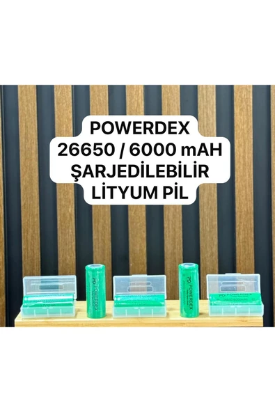 powerdex Pd-26650 6000 Mah: Yüksek Kapasiteli 3.7v Li-on Şarj Edilebilir Lityum Orijinal Yedek Pil ürün görseli 1