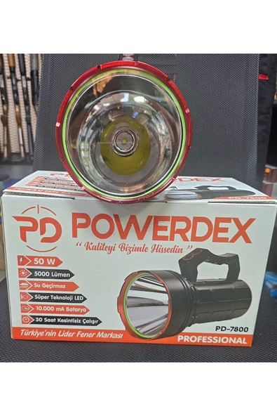 powerdex Pd-7800 50W 5000 Lümen Şarjlı El Feneri ürün görseli 1