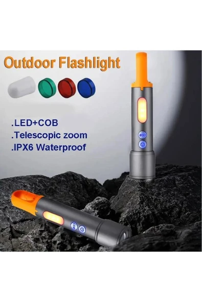 powerdex PD-3900 Ultra Parlak COB Led 9 Modlu Askılı Şarjlı El Feneri - Resim 6