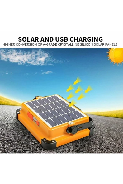 powerdex Taşınabilir Çalışma Ve Kamp Işığı, Güneş Enerjili, 100 W Profesyonel Kamp Çadır Feneri Pd-6060 - Resim 4