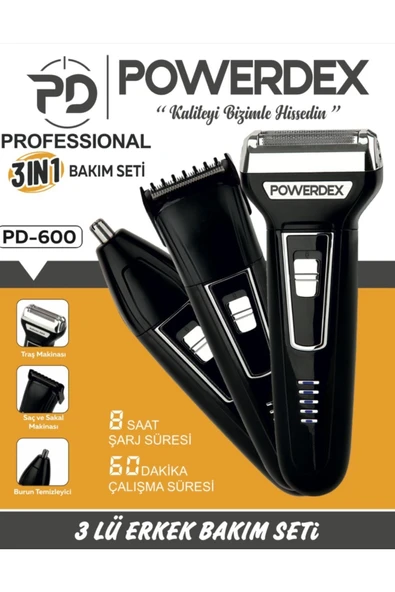 powerdex Pd-600 Üç Başlıklı Traş Makinesi ürün görseli 1